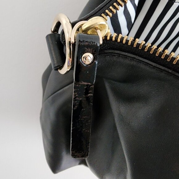 Authentic Kate Spade Hampton Road Janie Black Leather Satchel Shoulder Bag Purse - Picture 8 of 14